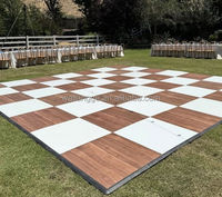 ANYCASE - Piso de Baile de Madera Contrachapada Negra y Blanca con Bordes de Aluminio para Decoración de Bodas, Piso de Escenario Encastrable para Uso en Interiores y Exteriores