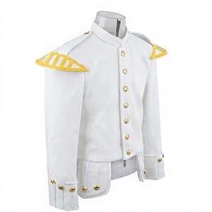 <b>White</b> Scottish Style Windbreaker Hussar <b>Jacket</b> Stand Collar Winter Outdoor Custom <b>Men</b> Formal Band Wear - Product Image 3