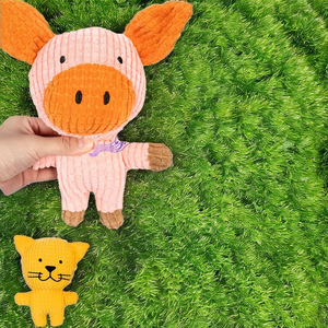 Giocattoli Interattivi per Cuccioli, Peluche da Masticare con <span class=keywords><strong>Effetto</strong></span> Sonoro, Ecologici in Cotone Resistente, Formato Piccolo, Giocattoli per Animali Domestici a Forma di Cartone Animato - Product Image 2