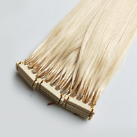 BQ pas cher 6D longue ligne droite Extension de cheveux 613 # Remy cheveux humains chinois de qualité sur bande