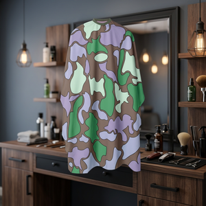 Cape de barbier imperméable camouflage personnalisée, durable, 100% polyester, 140x160cm, unisexe, pour la coupe de cheveux - Product Image 2