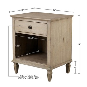 Nightstand With Drawer And <b>Shelf</b> For Bedroom Storage - Product Image 5