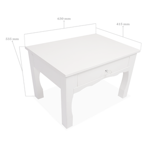 <b>Compact</b> White Wooden Nightstand with 1 Drawer for Kids Room Furniture Small <b>Bedside</b> Storage <b>Table</b> with Wood Legs - Product Image 4