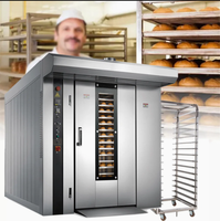 Four rotatif à air chaud diesel à 4 chariots et 64 plateaux pour la cuisson des aliments, du canard, des pizzas, du pain