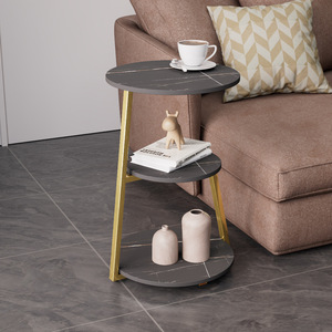 Tavolino da caffè in marmo rovere nordico divano di lusso con <span class=keywords><strong>Set</strong></span> laterale moderno da soggiorno tavolo tondo per caffè in acciaio - Product Image 4