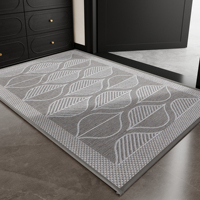 Modern Chenille Jacquard Entrance Mat With Rubber Backing Waterproof Non Slip Dirt Resistant Door Rug