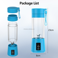 Mini-mixeur portable 380 ml avec logo personnalisé, 6 lames, 18 000 tr/min, USB-C, pour smoothies et jus frais, idéal pour l'extérieur et la maison