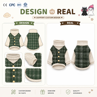 Vêtements pour animaux de compagnie de haute qualité personnalisés, veste à col roulé en tissu écossais vintage, vêtements d'hiver chauds, design personnalisé, vêtements pour animaux de compagnie