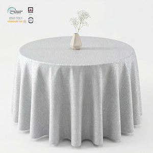 Mantel Impermeable Blanco de Poliéster Jacquard de 8 pies, Personalizado, Elegante, con Diseño Damasco, para Uso Corporativo, Bodas y Seminarios - Product Image 1