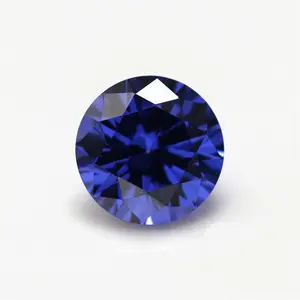 High quality 6mm round shaped synthetic stone laos blue sapphire price