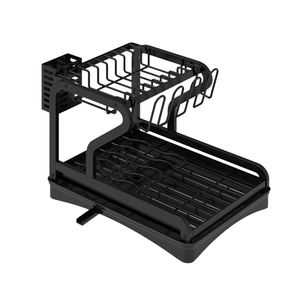 Égouttoir à vaisselle mural à 2 niveaux pour comptoir de cuisine avec porte-tasses - Product Image 1