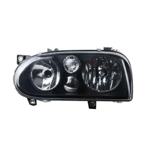 KSEEK Đèn Pha Halogen Xe Hơi Chất Lượng Cao Đèn Pha Ô Tô Mắt Mèo Màu Đen Cho VW Golf3 MK3