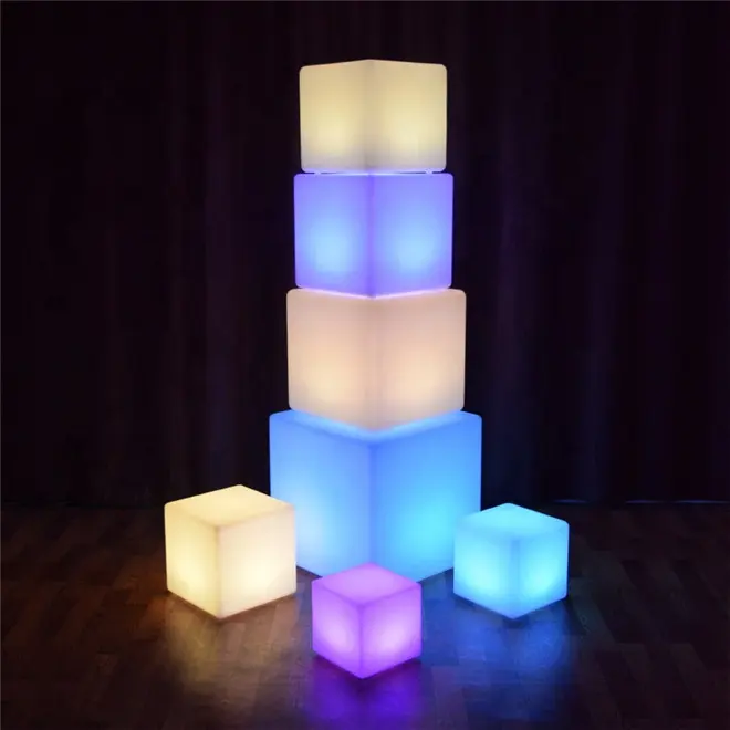 Outdoor commercial nightclub magic glow bar led cube chair lighting led cube stool