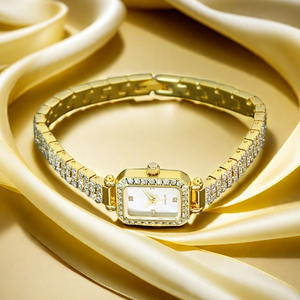 Reloj de Pulsera de Lujo para Mujer con Diamantes y Oro, Logotipo Personalizado, Elegante Reloj de Joyería - Product Image 6