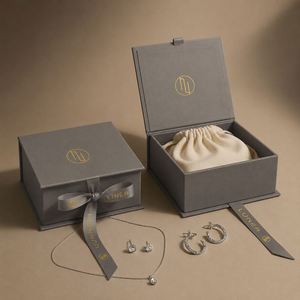 Caja de Regalo de Joyería Personalizada en Forma de Libro, Embalaje de Cartón Rígido, Caja de Joyería con Cinta de Papel - Product Image 2