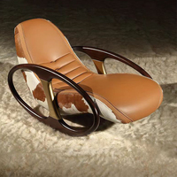 Fauteuil à Bascule Junior Noyer Noir, Relaxant pour Balcon, Chaise de Repos pour Villa, Salon, Loisir, en Bois Massif