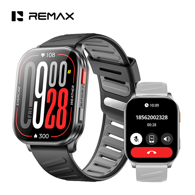 REMAX WATCH39 2.04" AMOLED Bluetooth Call Smart Watch 100+ Sports Modes 1 ATM Waterproof AI Voice Fitness Tracker Smart Watch