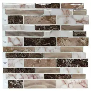 Buccia e bastone 3d del vinile adesivo per piastrelle rivestimenti decorazione domestica moderna della parete mosaico di marmo carta da parati per la decorazione backsplash