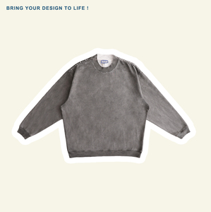 <span class=keywords><strong>Sudadera</strong></span> de Cuello Redondo Personalizable de 425 Gramos, Estilo Vintage para Hombre, de Algodón Grueso, Sólida, Transpirable, para Otoño - Product Image 1