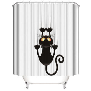 Vente en gros <span class=keywords><strong>Rideau</strong></span> de douche en tissu polyester imperméable et écologique, résistant à la moisissure, pour animaux, dessin animé, fabriqué en Chine, 180x200cm - Product Image 2