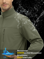 Coupe-Vent Personnalisé Homme, Veste Polaire Légère, Manteau de Travail Anti-Vent, Veste Softshell Imperméable pour Randonnée