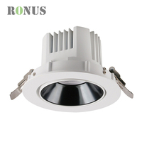 Spot encastré LED COB blanc réglable Tunalbe 12W, petit spot en aluminium à intensité variable