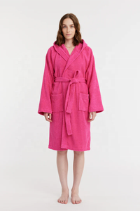 Luxury 100% Cotton Terry Cloth Hooded Bathrobe Thick High Absorbent <strong>Towel</strong> Robe Unisex <strong>Dressing</strong> <strong>Gown</strong> for Hotel Spa - Product Image 2