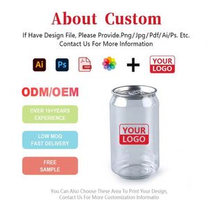 Bocaux à épices en plastique PET transparent OEM avec logo, couvercles en aluminium personnalisés, bouteilles de jus de fruits, de soda, de café, gobelets en plastique - Product Image 2