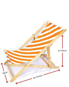 Chaise <span class=keywords><strong>de</strong></span> plage pliante en bois massif moderne et écologique <span class=keywords><strong>de</strong></span> qualité supérieure avec siège en <span class=keywords><strong>toile</strong></span> rayée <span class=keywords><strong>pour</strong></span> les loisirs en plein air et les voyages - Product Image 2