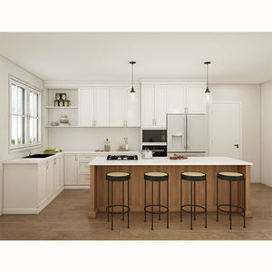 الحديثة الأوروبية المخصصة الجدار إلى الجدار أفكار تخطيط المطبخ فعالة خزائن الزجاج الأبيض - Product Image 5