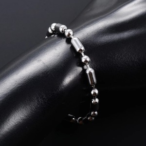 Bracelet chic en perles d'acier inoxydable, chaîne de main en bambou, bracelet de cheville pour femmes et hommes, accessoires de bijoux en métal - Product Image 3