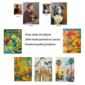 Lukisan impresionis 100% buatan tangan potret anjing peliharaan di atas kanvas produk hadiah subjek hewan unik - Product Image 5