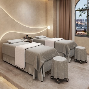 4 pièces de draps de table de massage professionnels, draps de table de soin corporel SPA, ensembles de draps de table de beauté haut de gamme, housse de lit de salon de beauté, ensemble de quatre pièces - Product Image 4