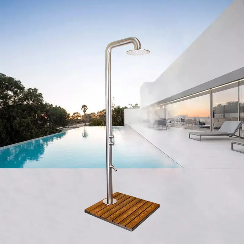 Modern Stainless Steel Outdoor Shower Faucet for Garden Swimming Pool Beach Garden Bath Pressure Faucet for Beach Garden Use