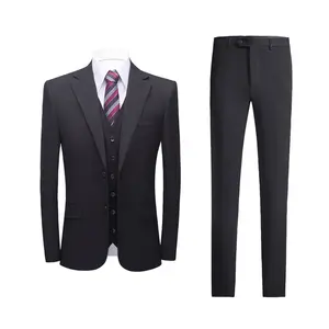 Hot Fashion Groom Best Men Suit Black Two Buttons Wedding Business Suits Men Suits 3 Pieces