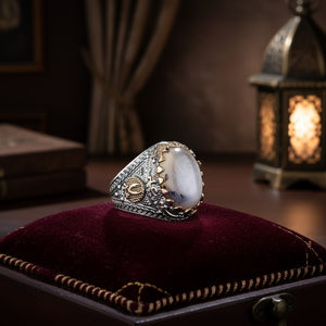 Ottoman Sultan <b>Mens</b> Agate Gemstone <b>Ring</b> 925 Sterling <b>Silver</b> Classic Turkish Style Engagement Anniversary Gift Party <b>Ring</b> - Product Image 2