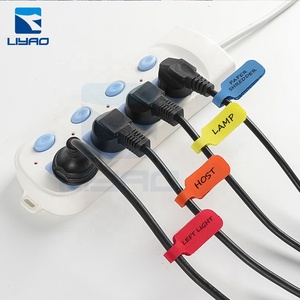 Etiquetas de gestión de cables de tela de puntos de silicona autoadhesivas de gran tamaño Identificación de cable de gancho y bucle con logotipo DOT impreso personalizado - Product Image 2