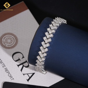 Pulseras de Moda Hip Hop: Brazalete de Tenis Iced Out con Moissanita de 3 Filas y 3mm, Joyería para Raperos, Pulsera de Moissanita - Product Image 2