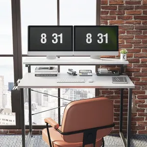 <strong>Industrial</strong> <strong>Corner</strong> Computer <strong>Desk</strong> with Steel Frame Wooden Top Customizable Size for Office Use - Product Image 5
