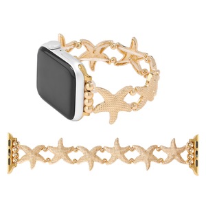 Bracelet en métal de chaîne de <span class=keywords><strong>femme</strong></span> de luxe <span class=keywords><strong>pour</strong></span> bracelet de montre <span class=keywords><strong>Apple</strong></span> 40mm 41mm 44mm 45mm 49mm Design étoile de mer <span class=keywords><strong>pour</strong></span> bracelet Iwatch - Product Image 2