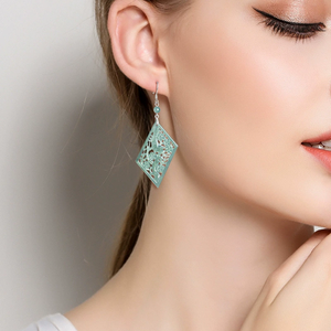 S925 <b>Silver</b> <b>Stud</b> <b>Earrings</b> with Natural A-Grade Jade Blue Ice-Grade Jade Classic Style Women's Wedding Forever Star - Product Image 4