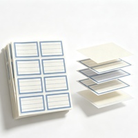 Papier d'étiquettes autocollantes durables A4, 16 étiquettes par feuille, étiquettes vierges, cadre bleu, lignes pointillées, autocollant imprimable écologique pour le bureau