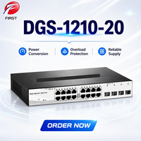 DGS-1210-20 20 Port Gigabit Smart Managed Web Switches 16 RJ45 4 Port Optik SFP 40Gbps Hub Jaringan Enterprise Layer 2