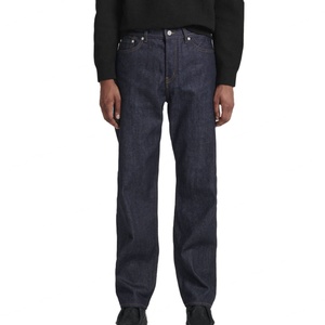 กางเกงยีนส์เดนิมดิบคลาสสิกขายส่ง คุณภาพสูง ยีนส์ญี่ปุ่น กางเกงยีนส์ผู้ชายทรงตรง แฟชั่น กางเกงขายาวผ้าเดนิมขอบดิบ - Product Image 1