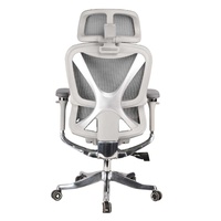 Chaise de bureau ergonomique moderne en maille pour bureau à domicile, appui-tête réglable 4D, accoudoirs rotatifs 6D à 360°, soutien lombaire adaptatif