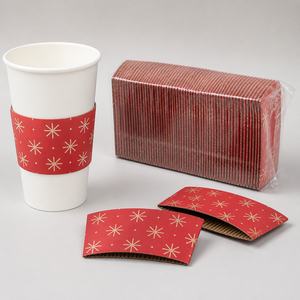 Manchon de tasse <span class=keywords><strong>pour</strong></span> fête de Noël, imprimé personnalisé, en papier kraft double paroi, isolant, jetable, <span class=keywords><strong>pour</strong></span> <span class=keywords><strong>vin</strong></span> <span class=keywords><strong>chaud</strong></span>, fournisseur en gros - Product Image 1