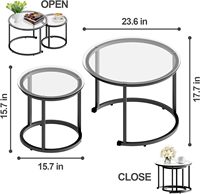L'assemblage imbriqué minimaliste moderne est simple 2024 petite table basse en verre table à manger convertible mignon mini