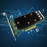 Adaptador de Almacenamiento Externo Broadcom 9400-16e de 16 Puertos, Tri-Modo, PCIe 3.1 X8 12Gbps SAS SATA NVMe para Redes de Almacenamiento SAN