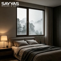 Ventana Abatible de Madera y Aluminio W-FL95-IW Personalizada Sayyas con Vidrio Bajo Emisivo y Rendimiento Superior de Aislamiento Térmico