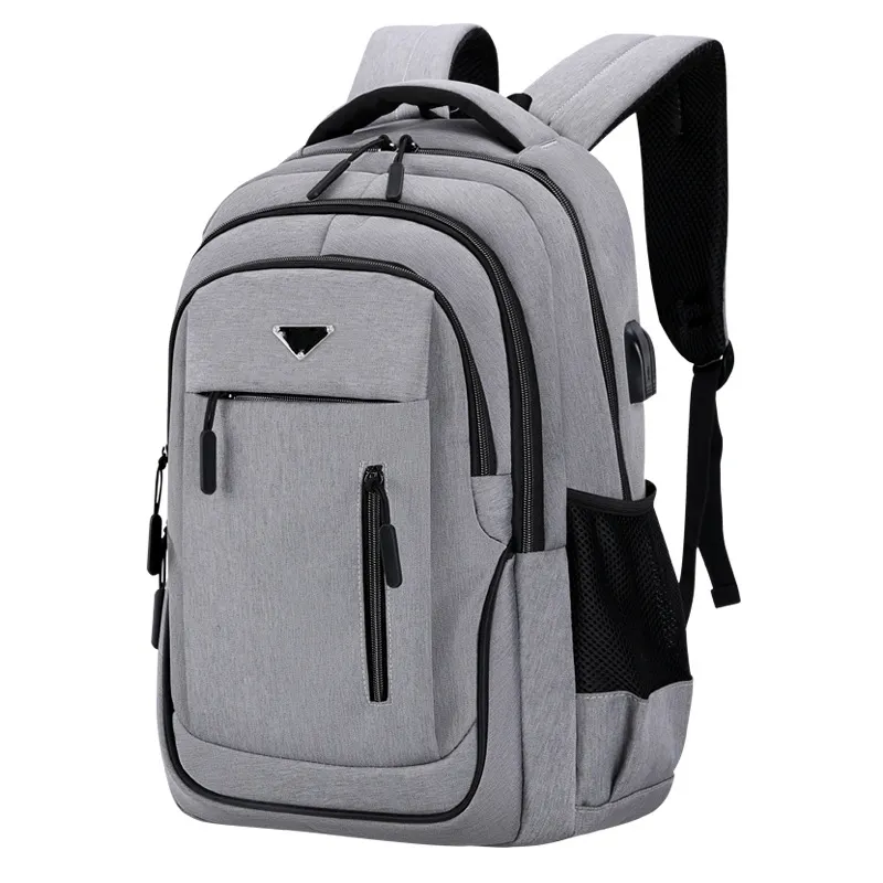 Water Resistant Oxford Cloth College School Business Laptop Backpack Bag with USB Charging Port and Earphone hole
